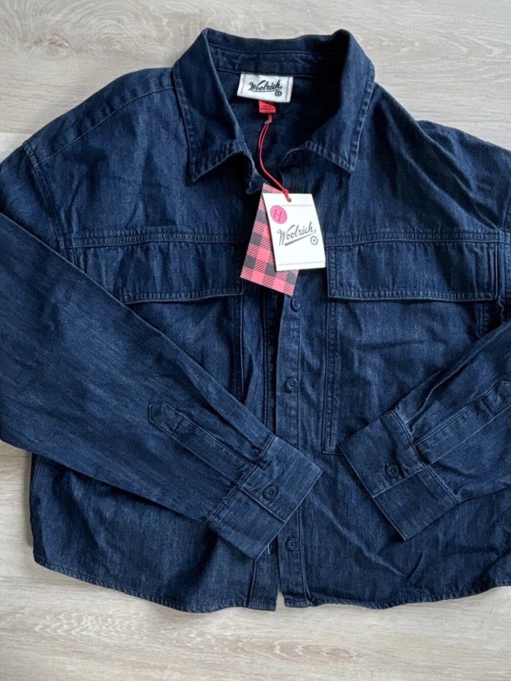 Woolrich women's size small jean utility shirt brand new with tags denim
